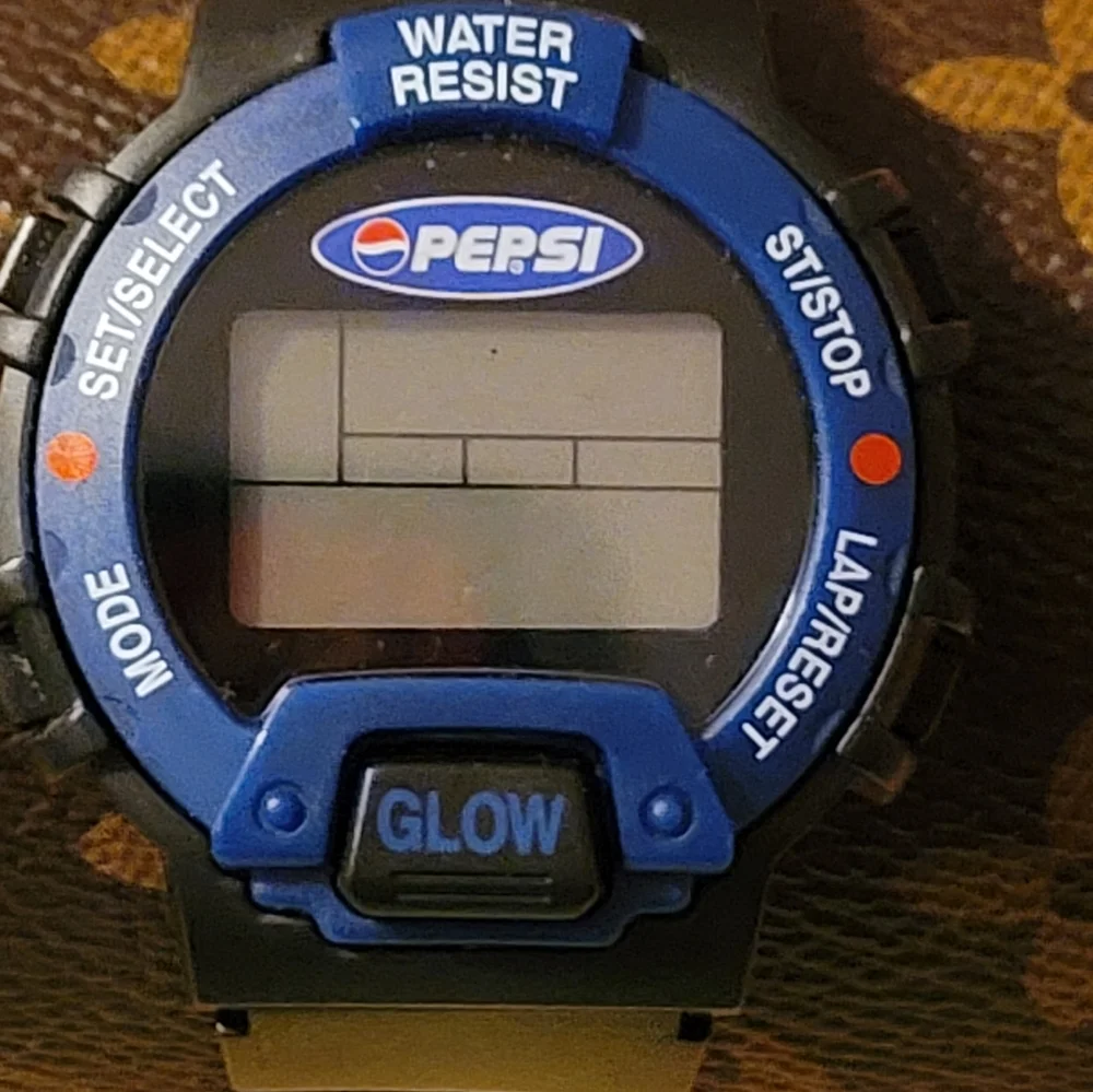 PEPSI 5.313.141‎ Glow Two Tone Quartz Digital Men's Watch New Battery